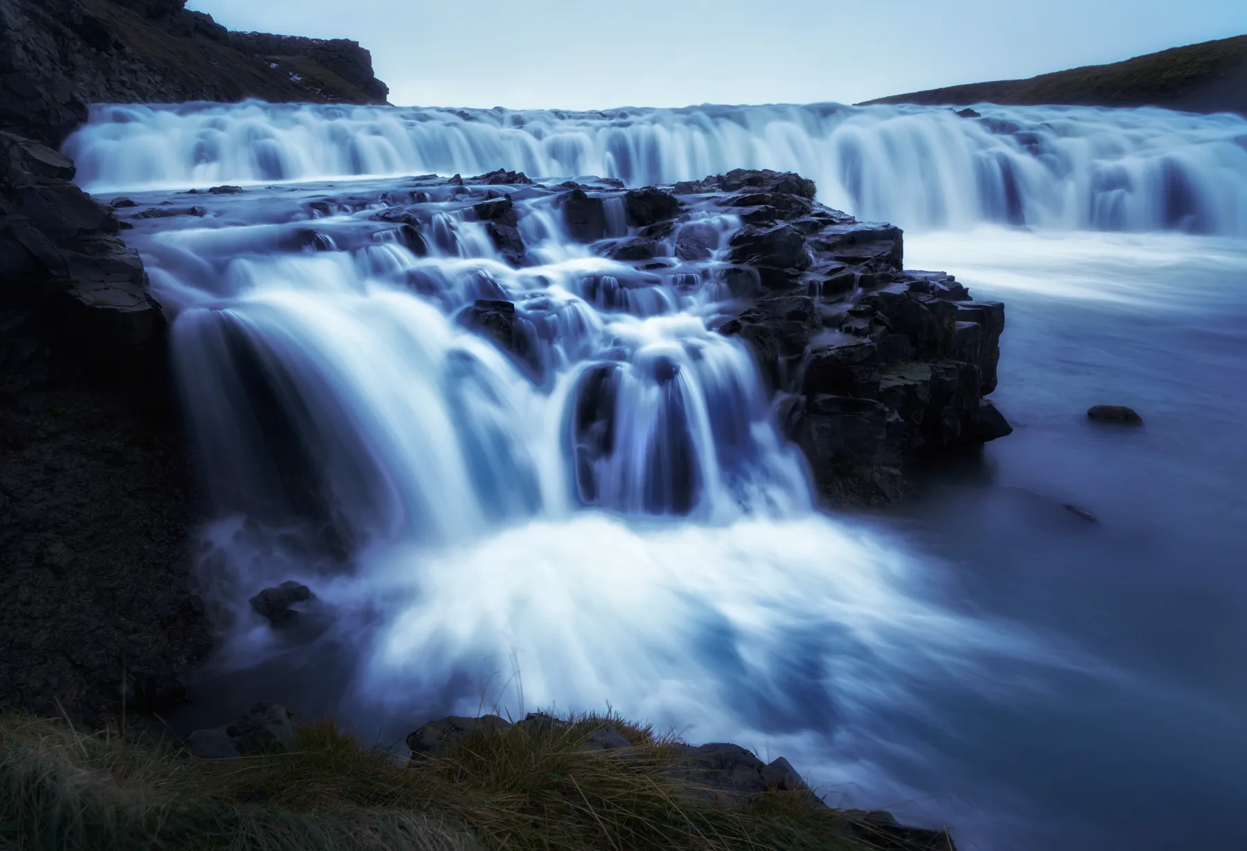 Vista de Gullfoss desde el mirador superior, Círculo Dorado, Islandia