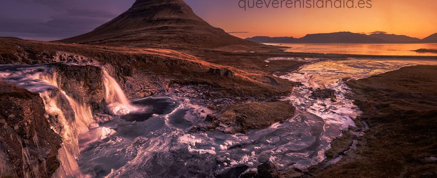 amanece e Kirkjufellfoss islandia en otoño