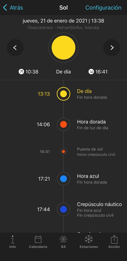 planificacion luz de los dias en islandia