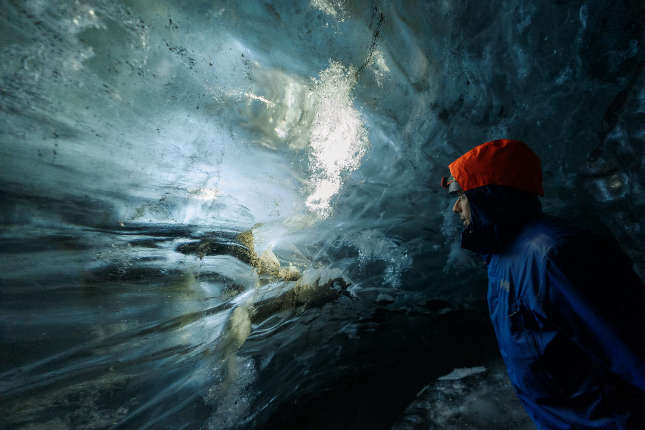 textura hielo glaciar cueva natural sur islandia fotografia